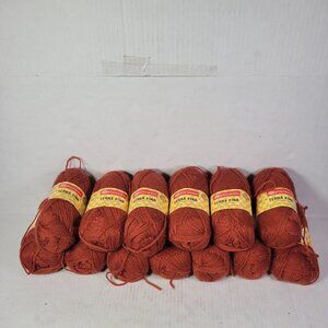 Lot of 15 Skeins Vintage Spinnerin Terra Fina Wool Acrylic Blend Rust Yarn